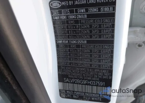 2015 Land Rover Range Rover Evoque Pure from USA, damaged, VIN SALVP2BG9FH037591